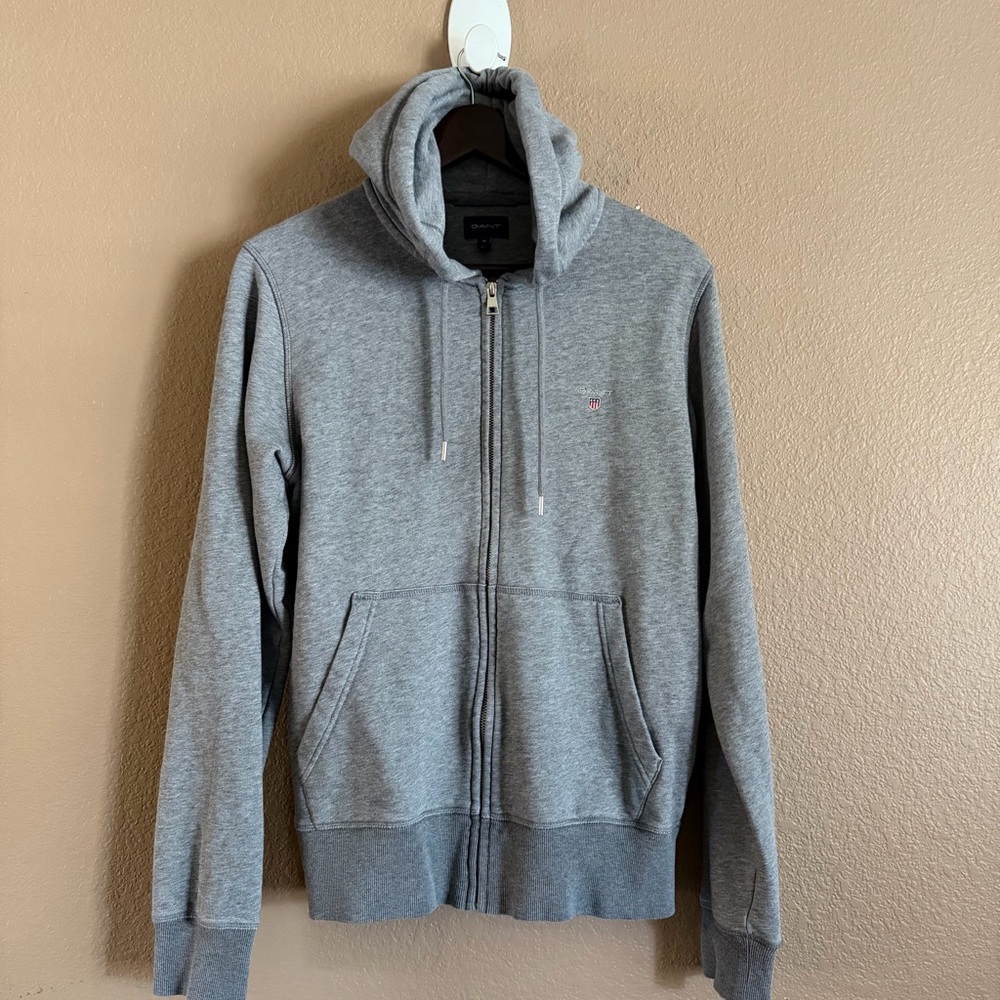 Gant Gray Zip-Up Men's Hoodie Size Medium